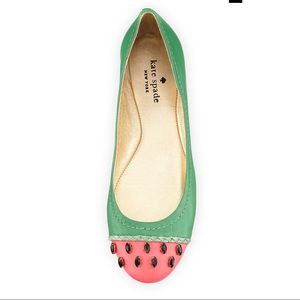 jade watermelon ballerina flat, grass green
